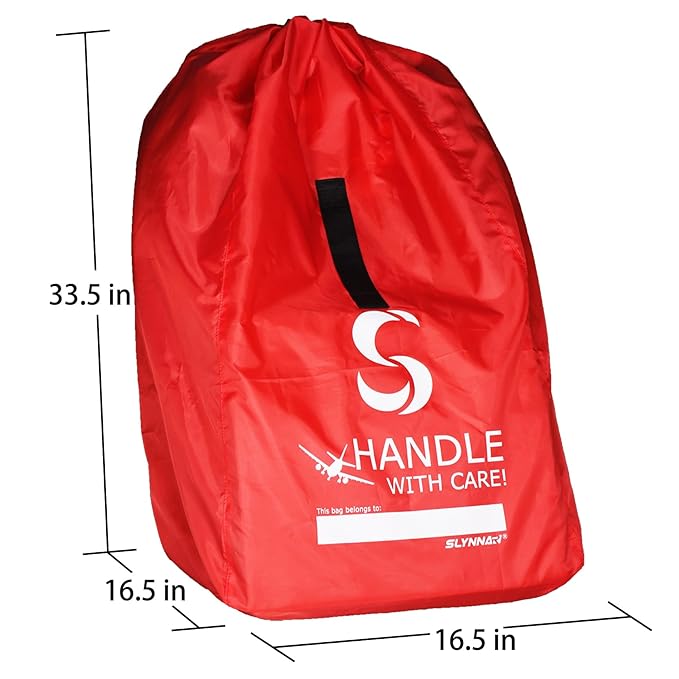 Car Seat Travel Bag for Airplane - Fits Convertible Car Seats, Infant carriers & Booster Seats, Red Upgrade (Red Upgrade)