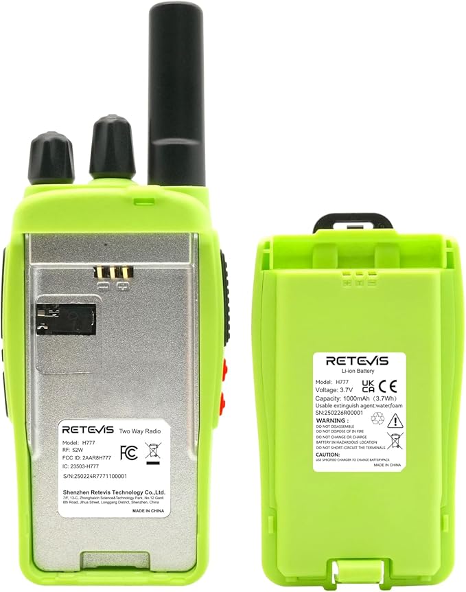 Retevis H-777 Walkie Talkies for Adults, 2 Way Radios Rechargeable Walkie Talkies Long Range, Portable FRS Two-Way Radios, Emergency Alarm LED Flashlight Type C Charger for Family Outdoor Trip(3 Pack)
