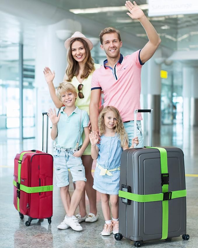 Saintrygo 12 Pack Luggage Straps for Suitcase TSA Approved Belts Wide Adjustable Packing Straps Travel Belts Accessories