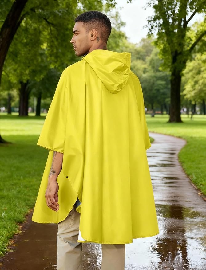 COOFANDY Rain Ponchos for Adults Full Zip Lightweight Rain Jackets Waterproof Packable Raincoats with Hood Hiking Camping