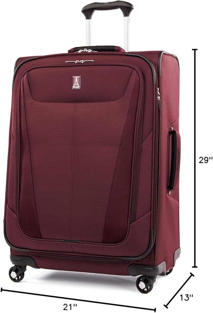 Travelpro Maxlite 5 Softside Expandable Luggage with 4 Spinner Wheels, Lightweight Suitcase, Men and Women, Burgundy, 2-Piece Set (21/29)