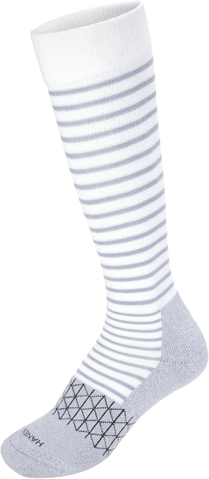 Hanes womens Over-the-calf Socks W/Mild Graduated Compression, Absolute Wellness Non-binding Cushioned Socks, 3-pack