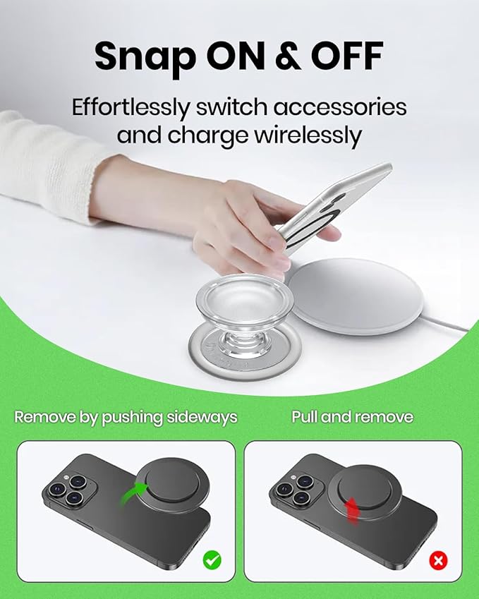 Trendy Magnetic Checkerboard Phone Grip - Sleek, Expandable, Collapsible - Non-Slip, Durable, Universal Fit - Ideal for Style-Conscious Users (White)
