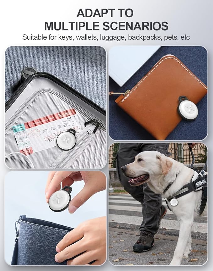 QNCZ Key Tracker, Air Tags-2 Pack, Luggage Tracker Works with Apple Find My (iOS only), Water-Resistant, GPS Tracker Tags for Wallet, Luggage, Keys, Backpack, Black