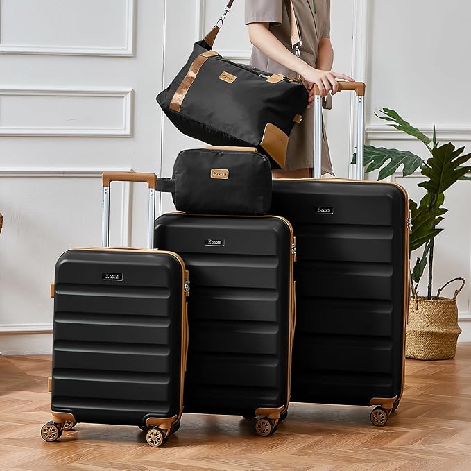 Luggage Sets 5 Piece,Suitcases with Wheels,ABS Hard Case Luggage with TSA Lock Spinner Wheels,Carry On Luggage Set (20/24/28 Inch)