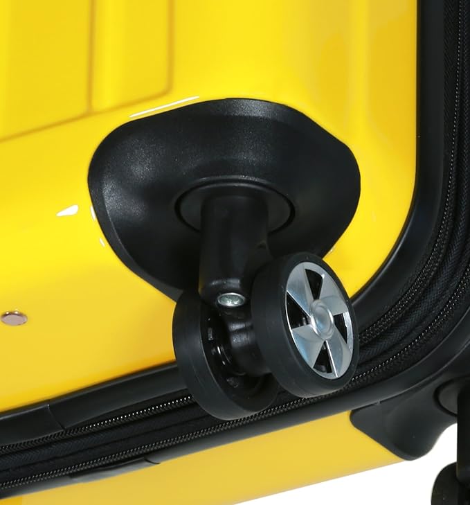 World Traveler VentureX Airline Approved 20-Inch Carry-On Luggage – Lightweight Hardside Polycarbonate Suitcase with Spinner Wheels - Contour Yellow