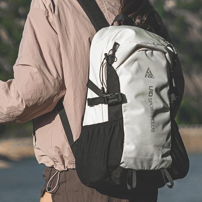 20L Small Waterproof Hiking Backpack with Chest Strap for Men Women, Lightweight Travel Backpack with Padded Straps for Airplane, Black