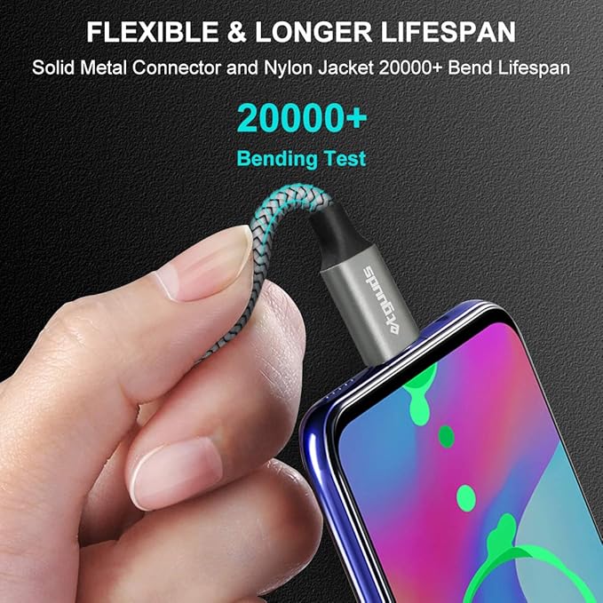 etguuds USB to USB C Cable 1ft, 2-Pack Short USB A to Type C Charger Cord Fast Charging for Samsung Galaxy A17 A16 A15 A26 A36 A56, S25 S24 S23 S22 S21 S20 S10 Note 20, for iPhone 17 16 15, Moto