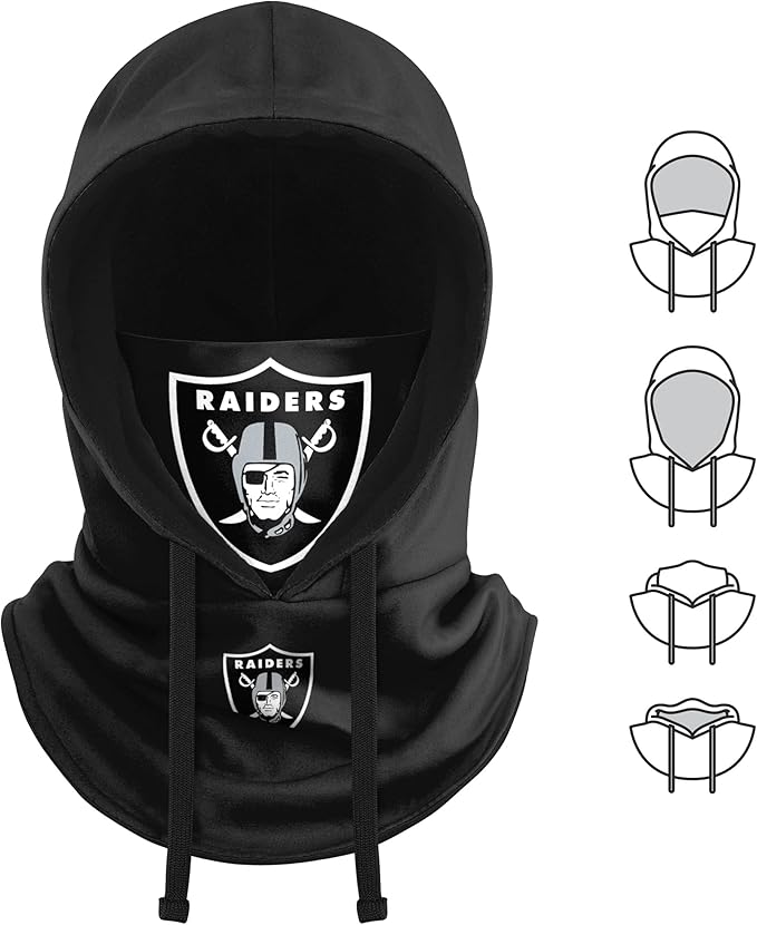 NFL Team Logo Team Color Drawstring Winter Cap Hooded Gaiter Balaclava Face Cover