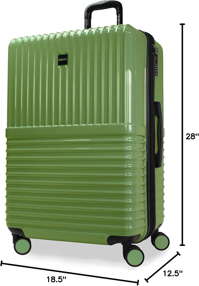 World Traveler Dejuno Tonal 28-Inch Polycarbonate Lightweight Hardside Expandable Spinner Luggage Suitcase with TSA Lock - Matcha