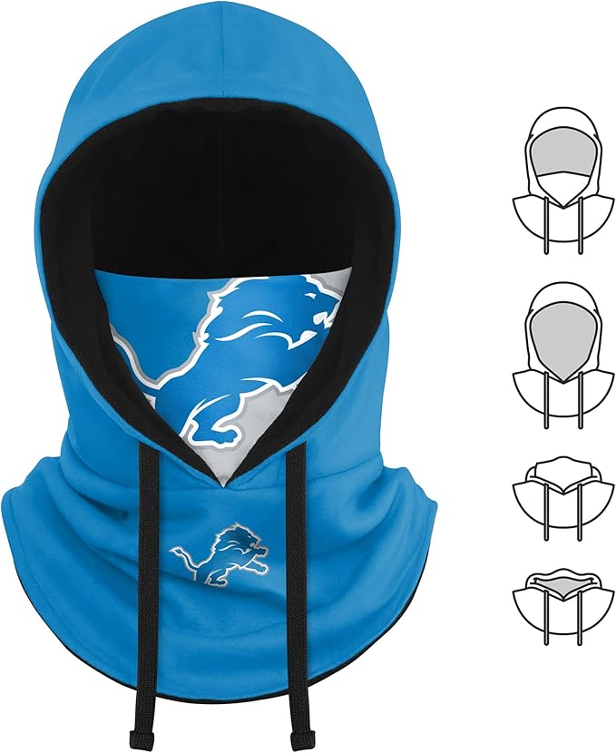 NFL Team Logo Team Color Drawstring Winter Cap Hooded Gaiter Balaclava Face Cover