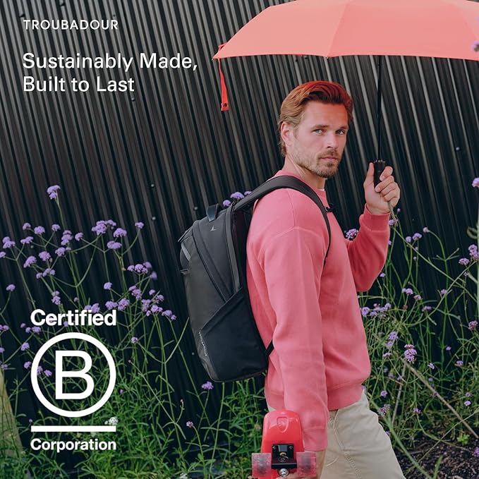 Troubadour Neo Backpack - 22L Lightweight Laptop Backpack - Ergonomic & Water Resistant - Versatile Style for Work and Travel - Charcoal Black