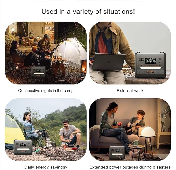 SolarPlay Portable Power Station 2500W(Peak 5000W), 2304Wh Solar Generator, 1.5Hrs Fast Charging LiFePO4 Battery 4 AC Outlets BMS Emergency Power Station for Home Camping Outdoor Battery Backup