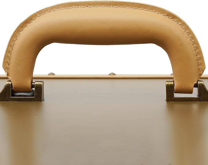 Beauty Rolling Makeup Train Case, Professional Lockable Rolling Salon Luggage, Retro-Rolling Cart Storage Organizer Trolley Make Up Case, 4 Universal Wheels, Retractable Rod, Buckle (Gold)
