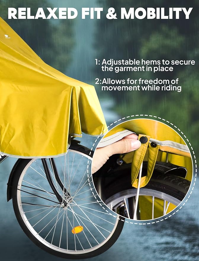 ANYOO Waterproof Rain Poncho Bike Bicycle Rain Capes Lightweight Compact Reusable for Adults