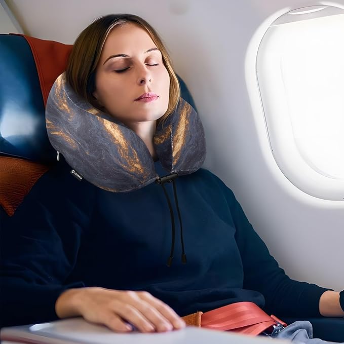 ALAZA Galaxy Travel Neck Pillow Memory Foam Neck Pillow with Storage Bag,Soft Travel Pillow for Sleeping Travel Airplane Car Office Home