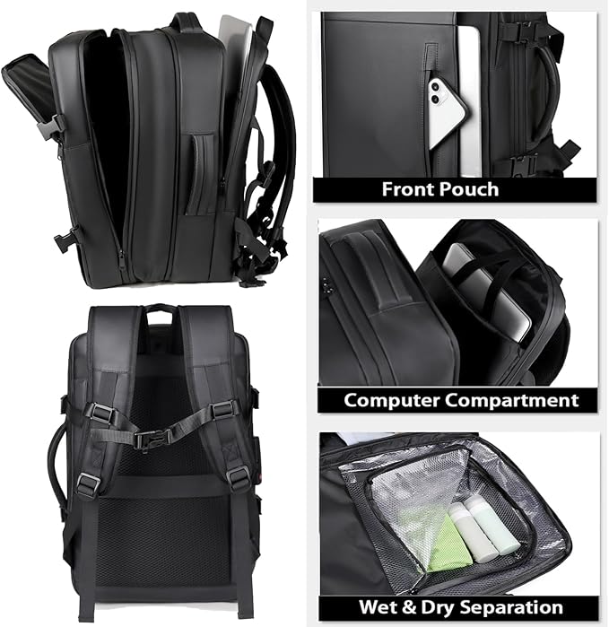 Vacuum Backpack Travel with Pump,60L Expandable Backpack with Lock,Multifunctional Portable Storage Commuter Backpack