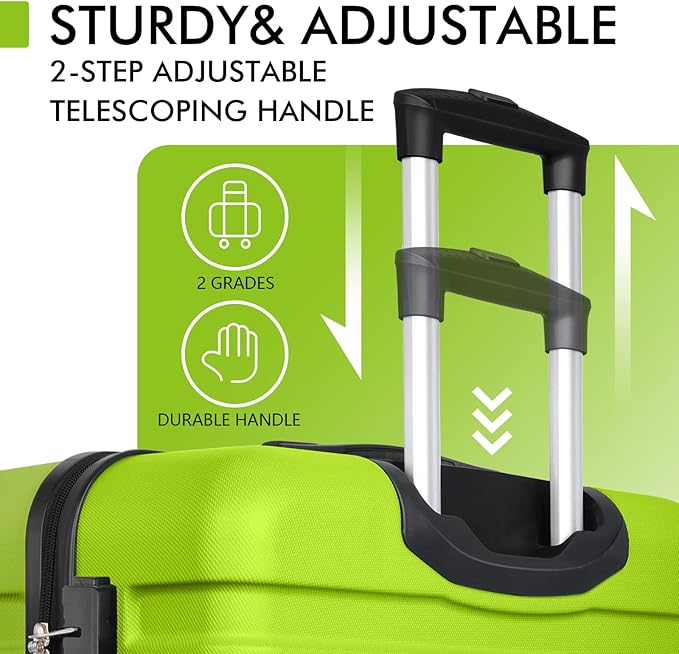 AnyZip Luggage PC ABS Hardside Lightweight Suitcase with 4 Universal Wheels TSA Lock Checked-Large 28 Inch Apple Green