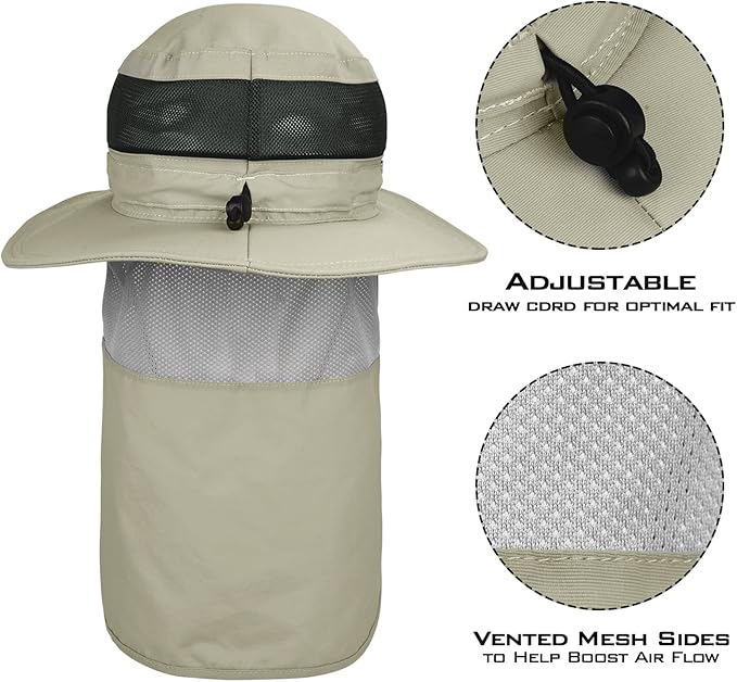 KastKing UPF 50 Boonie Hat Fishing Hat with Removable Neck Flap Sun Hats for Men