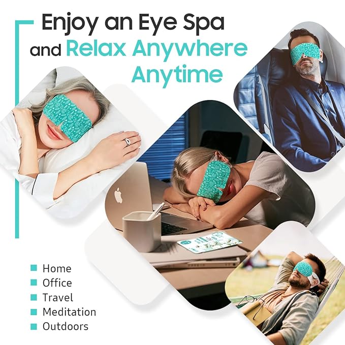 Steam Eye Mask, 10 Packs Heated Eye Mask, Self Heating Disposable SPA Warm Compress for Eyes Sleep Mask, Travel Essentials & Relaxation Gifts, Stocking Stuffers (Unscented)