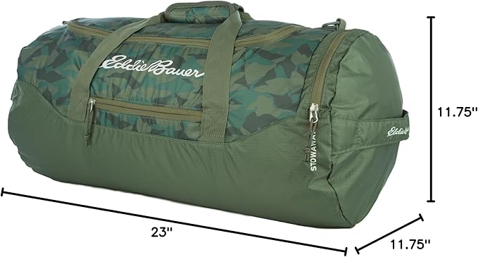Eddie Bauer Stowaway Packable Duffel Bag | Travel | Foldable | Lightweight | Durable | Ripstop Polyester