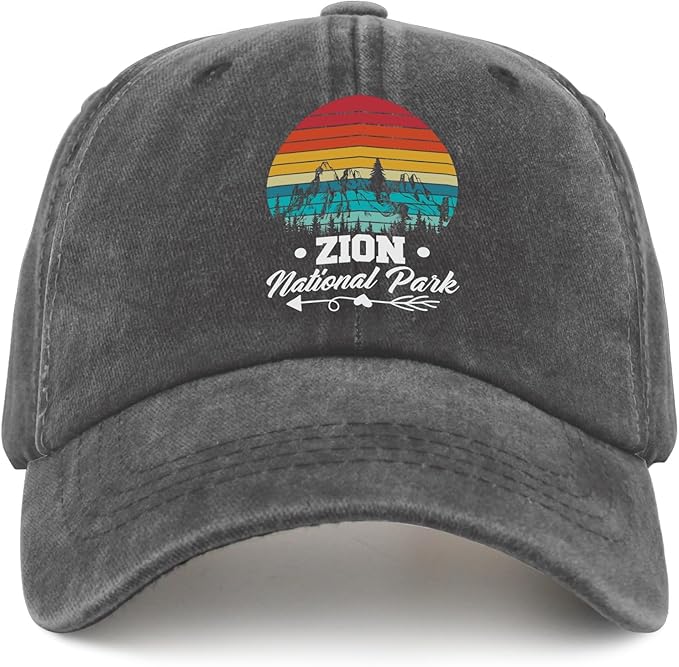 Zion National Park Sun hat Mountain hat Pigment Black hat for Women Gifts for Daughter Baseball Caps