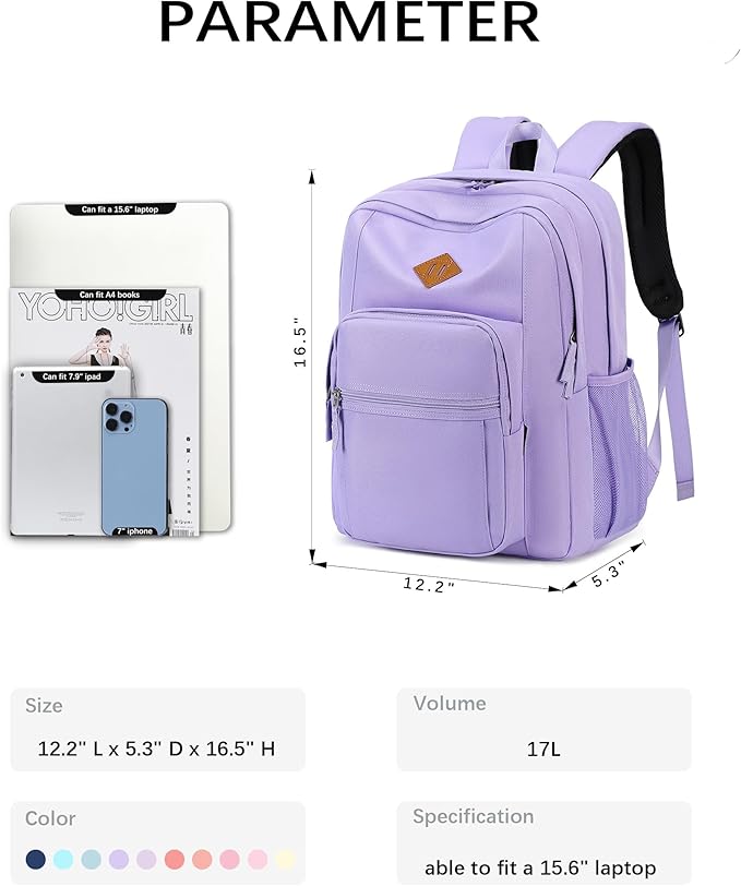 abshoo Classical Basic Travel Backpack For School Water Resistant Bookbag