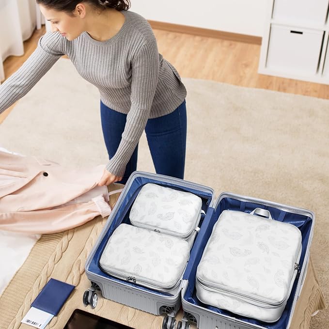 Cambond Compression Packing Cubes for Travel Women - Expandable Travel Bags Luggage Organizers Travel Essentials Compression Cubes for Travel Carry on Suitcases Organizer
