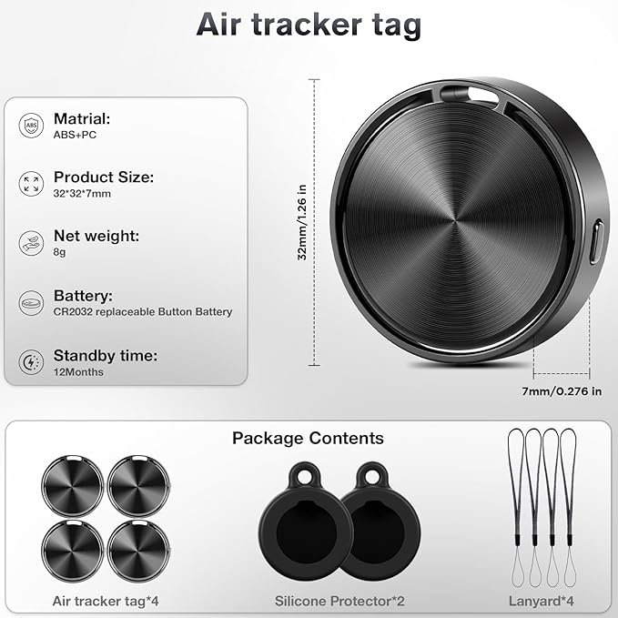 Andriod Airtag,Andriod Tracker, Android Airtags-4 Pack for Andriod Phones Only,Works with Google Find My Device App, Tracker Tag, Key Finder and Item Locator for Luggage, Backpack, Suitcases