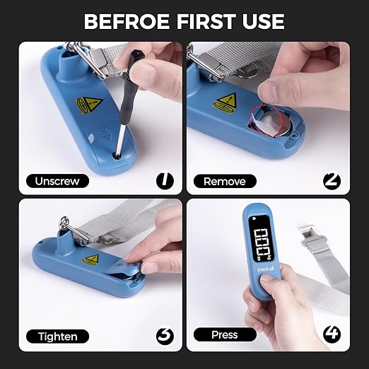 pack all 110 Lbs Luggage Scale, Digital Handheld Baggage Scale, Travel Suitcase Weight Scale with LCD Display, Battery Included, Navy