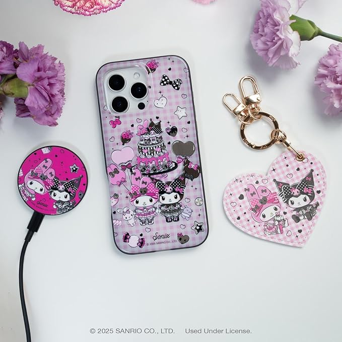 Sonix x Sanrio Keychain Case Compatible with Apple AirTag | Protective AirTag Cover Keychain Charm | Kuromi & My Melody 20th Anniversary