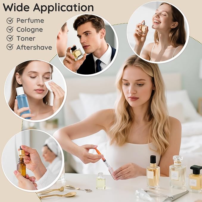 Segbeauty 10pcs 5ml DIY Perfume Travel Refillable Decanter Kit, Plastic Perfume Funnel Dispenser Refill Tool 0.34oz Extractor Pump, Decants Refill Making Kit for Travel Cologne Bottles Decanting