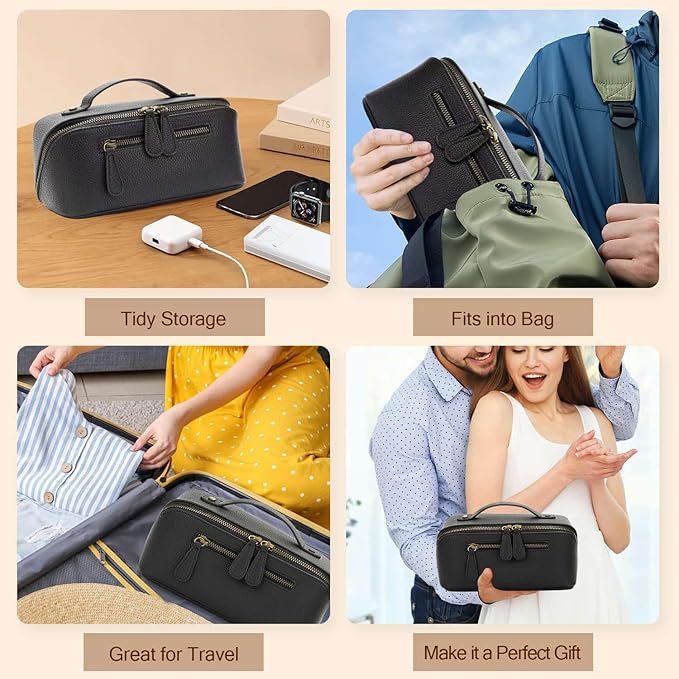 Electronic Organizer Accessory Tech Pouch Water Resistant Travel Bag for MacBook Charger, Cables, Power Bank, Hard Drive, Cords Storage,with Removable Card Slots for Memory Card(black)