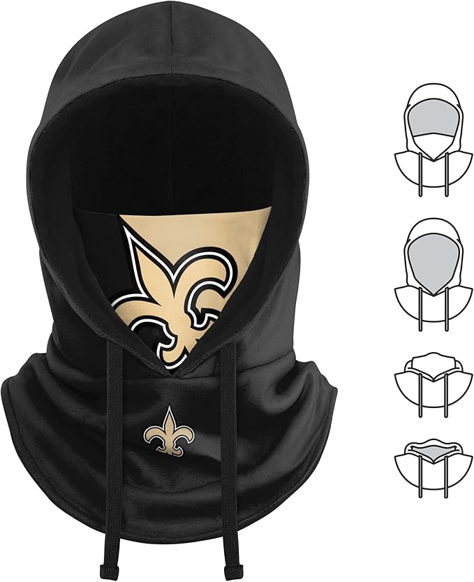 NFL Team Logo Team Color Drawstring Winter Cap Hooded Gaiter Balaclava Face Cover