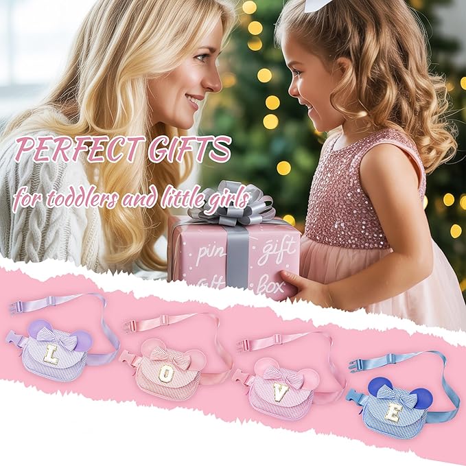 Birthday Gifts for 3 4 5 6 7 8 9 10 11 12 13 Year Old Girls | Gifts for Kids Girls Daughter | Personalized Initial Fanny Pack Belt Bag | Purse for Teen Girl | Pink Q