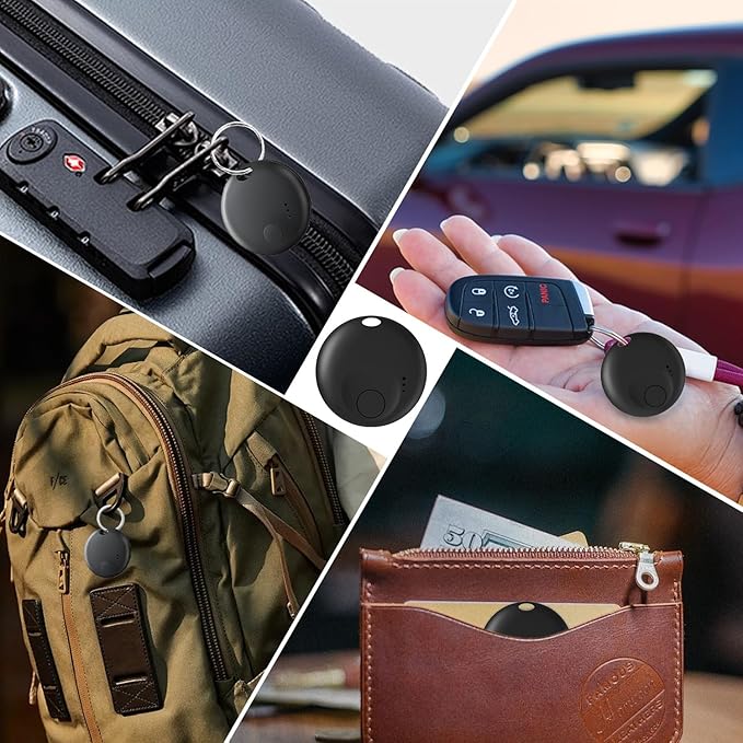 Smart Tracker Tags-4pack,Items Finder Works with Apple Find My App(iOS Only),Replaceable Battery,Trakcer Tag Locator for Keys,Suitcases,Backpack,Bicycle,etc.(Not for Android)