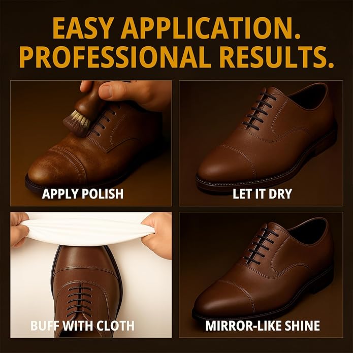 Eagle Shoe Cream Polish Kit – 3 Piece Boot & Shoe Polish with Shoe Cream, Shine Cloth & Applicator