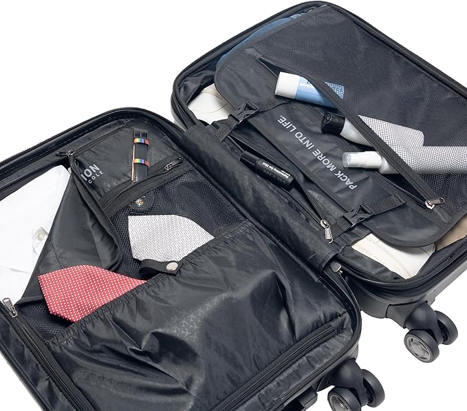 Kenneth Cole REACTION Renegade Luggage Expandable 8-Wheel Spinner Lightweight Hardside Suitcase, Watermelon, 20-Inch Carry On