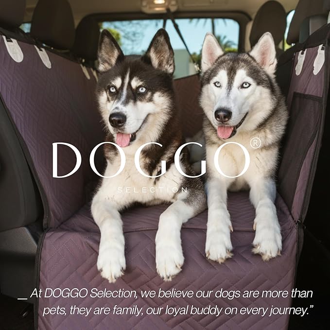 – Back Seat Pet Cover for Dogs, Premium Dog Hammock for Car with Hard Bottom | XL, Waterproof & Washable | Dog Car Seat Cover for Large | Fits Large SUV, Trucks (Brown)