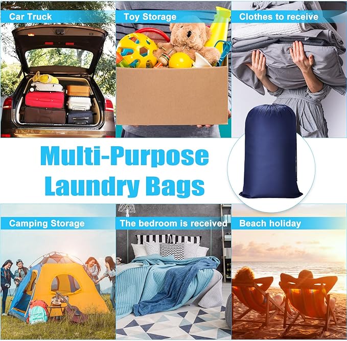 20 Pcs Laundry Bag Washable Travel Laundry Bags with Drawstring Lock Closure Large Heavy Duty for Camping Tent Blankets Dirty Clothes Yarn Fabric Storage, Multi Use