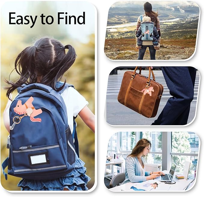 Leather Keychain Case Holder Compatible with Apple AirTag, GPS Airtag Keychain Finder Tracker with Key Ring, Anti-Scratch Protective Air Tag Cover