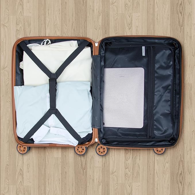 Romswi 26" Medium Checked Luggage, Expandable Checked-Medium Hardshell Suitcase with Double Spinner Wheels for 20% More Space, Hardside Luggage, Scratch-Resistant & YKK Zipper Green