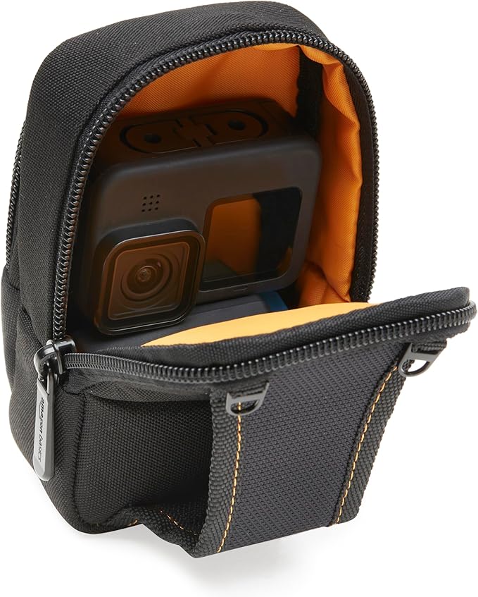 Amazon Basics Large Point and Shoot Camera Case, Interior Dimension 5.2 x3.2 x1 inches, Black, Solid