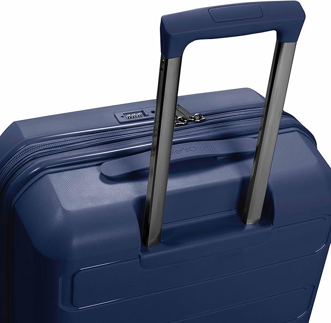 Traveler's Choice Pagosa Indestructible Hardshell Expandable Spinner Luggage, Navy, 30-Inch Large