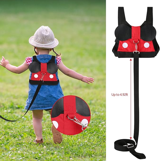 Backpack Leash for Toddlers 1β4 β Cute & Adjustable Toddler Safety Harness Leash for Baby Boys and Girls, Perfect for Disney Trips, Airports, Parks, Zoos & Crowded Places