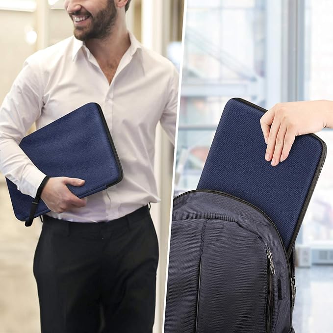 FINPAC Hard Laptop Sleeve Case for 13 inch MacBook Air M4 2025 A3240 M3 2024 A3113, 14 inch MacBook Pro M5/M4/M3/M2 A3434 A3401, 13" Air/Pro, Waterproof Case for Dell, Surface Laptop, HP, Acer, Navy