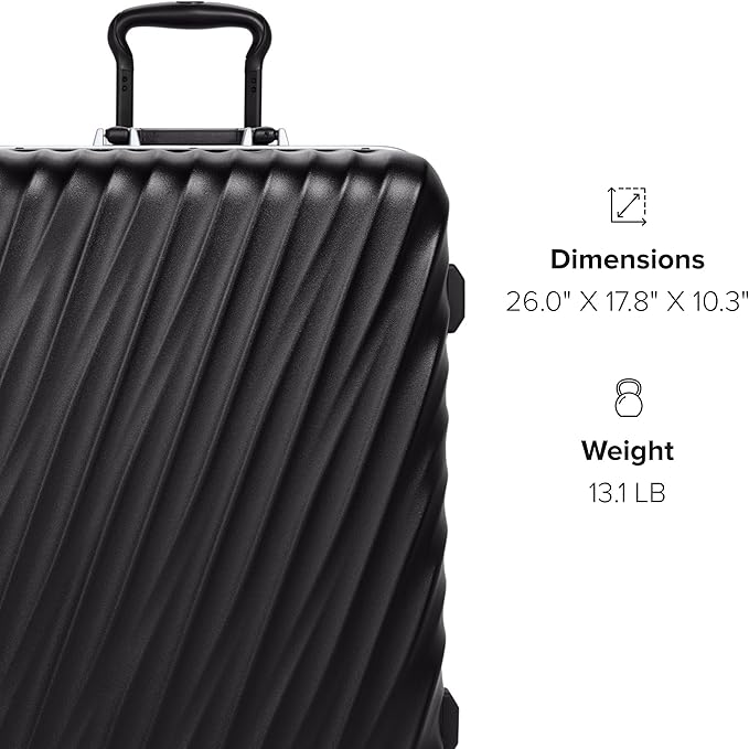 TUMI - 19 Degree Frame 4 Wheel Luggage - Lightweight and Highly Durable, Modern Design, Double-Lock Closure Hard Shell Men's and Women's Suitcase - 26" Short Trip Packing Case, Black Texture