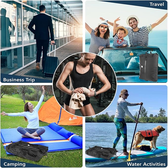 Dobaly 24L Vacuum Bags for Travel with 5KPa Pump, IP67 Reusable Vacuum Seal Bags for Carry On Suitcases Vacuum Packing Cubes for Luggage and Backpack Space Saver Durable (2PC+Pump)