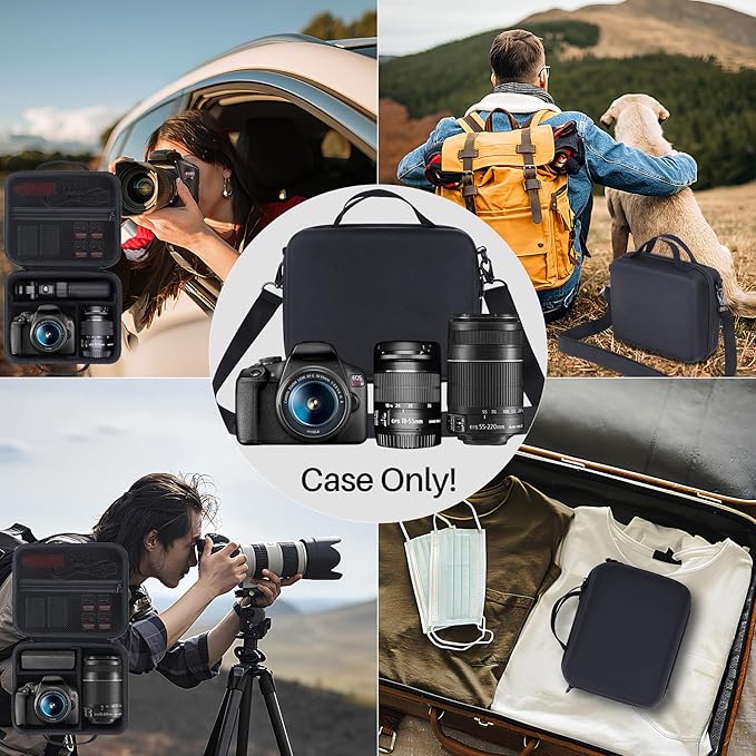 Storage Case Compatible with Canon EOS Rebel T7 / T7i / R100 / R50 / R5 / R6 Mark II / R7 / R8 / 90D / 5D Mark IV Camera