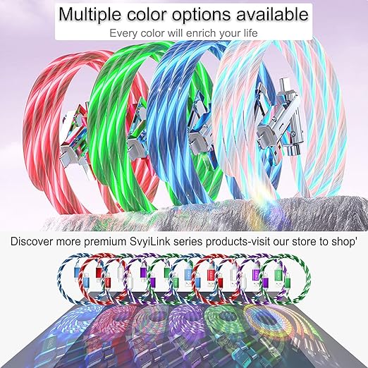 USB Cable PD Fast Charger Lighted Up (USB 4IN1 Starry),Supports Data Transfer, can be Used as a Night Light, Cable Length Approx. 39 inches, Compatible with Most Devices.